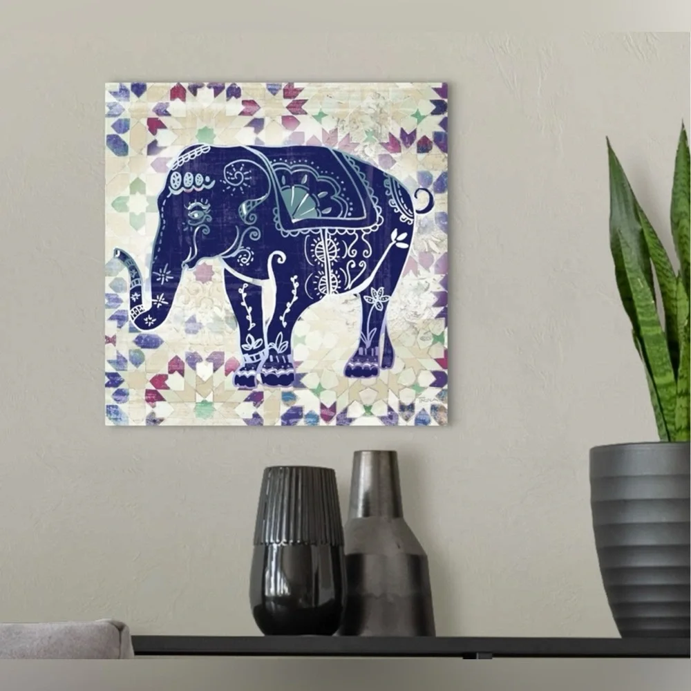 Multicolor Elephant Canvas Print 16